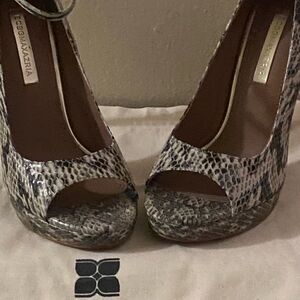 BCBG MaxAzaria snake print stilettos